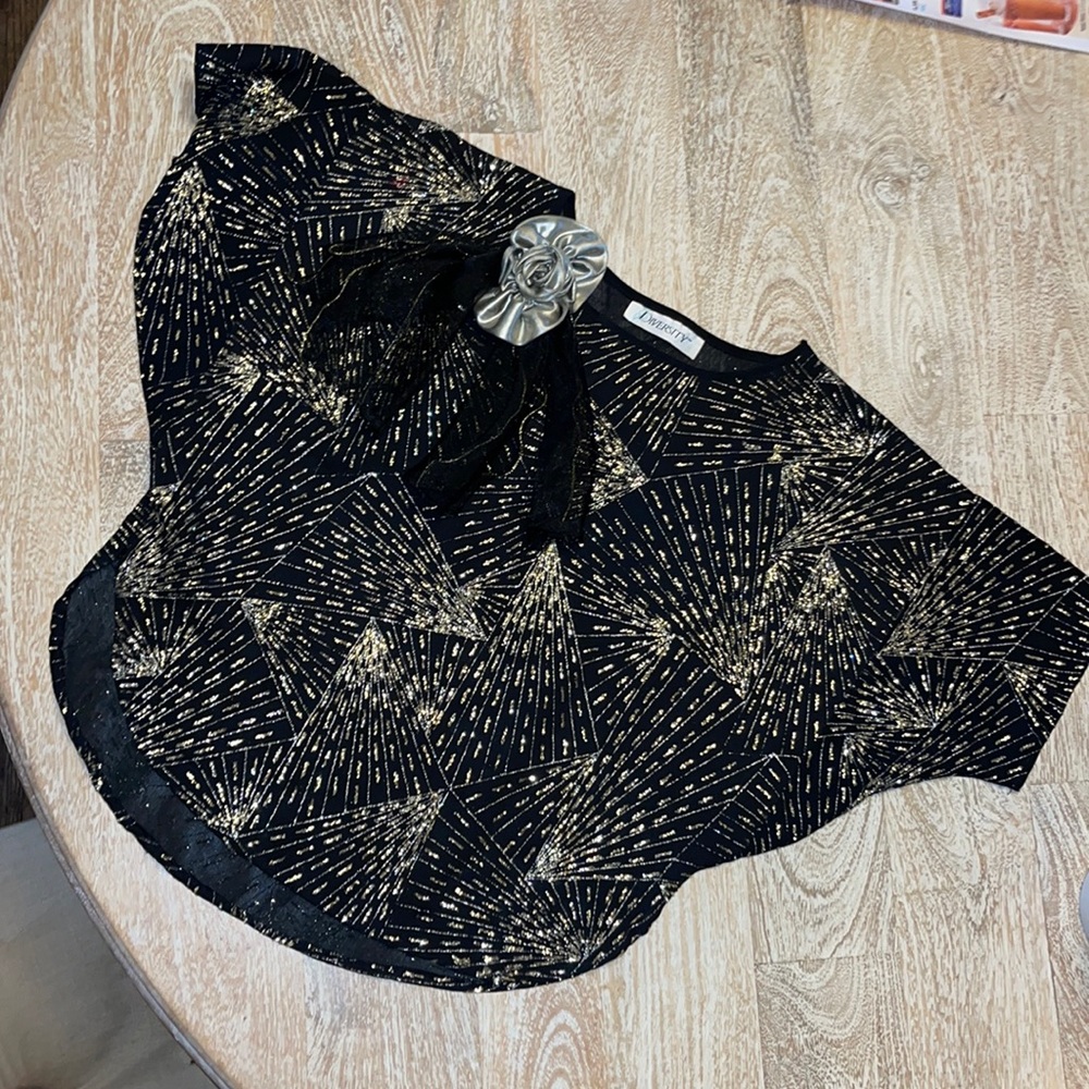 Vintage diversity black sheer glitter blouse lame 70s 80s